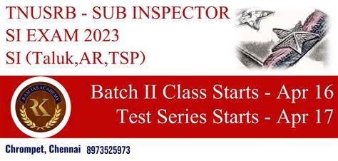 TNUSRB Coaching Centre in Chennai, Police SI Exam Coaching .